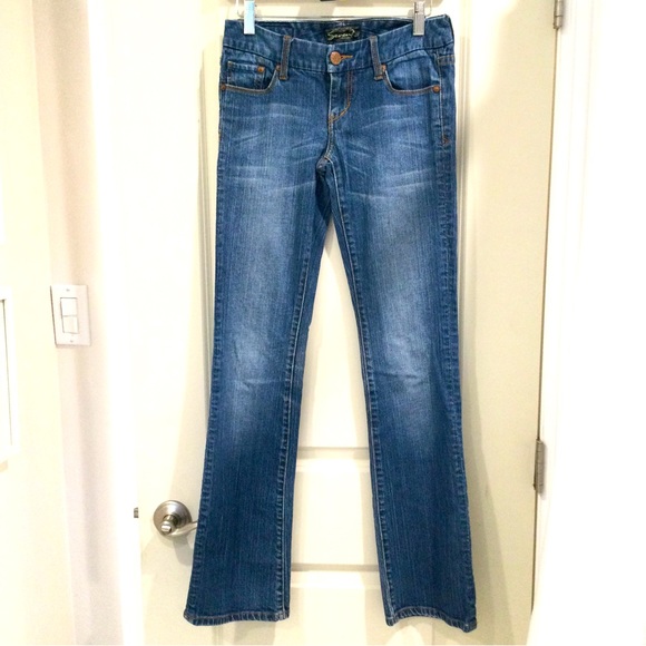 133.  Seven7 Jeans Boot Cut 5 Pocket Zipper Jeans - Picture 1 of 4